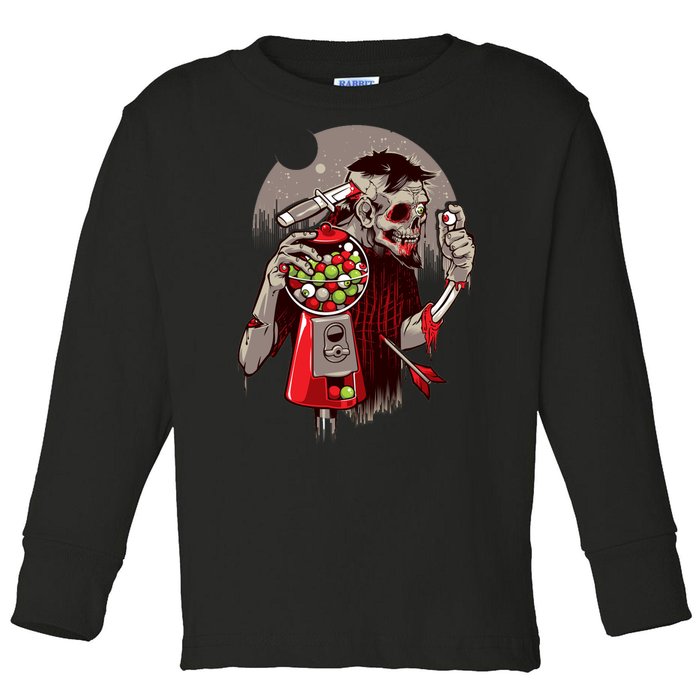 Zombie Gumballs Eyes Brains Halloween Toddler Long Sleeve Shirt