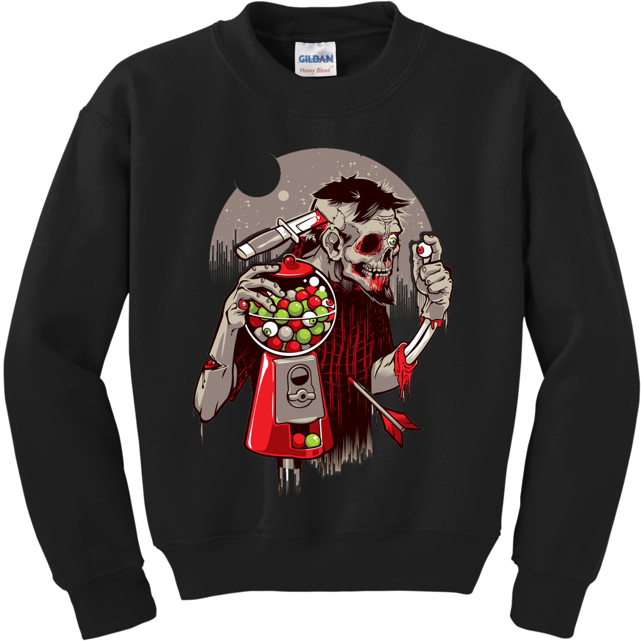 Zombie Gumballs Eyes Brains Halloween Kids Sweatshirt