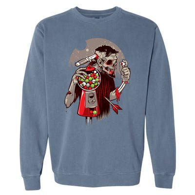 Zombie Gumballs Eyes Brains Halloween Garment-Dyed Sweatshirt