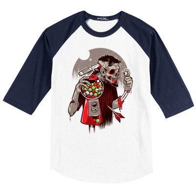 Zombie Gumballs Eyes Brains Halloween Baseball Sleeve Shirt