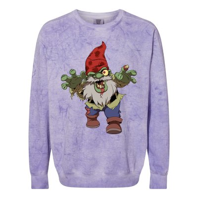 Zombie Gnome Funny Halloween Gift Colorblast Crewneck Sweatshirt