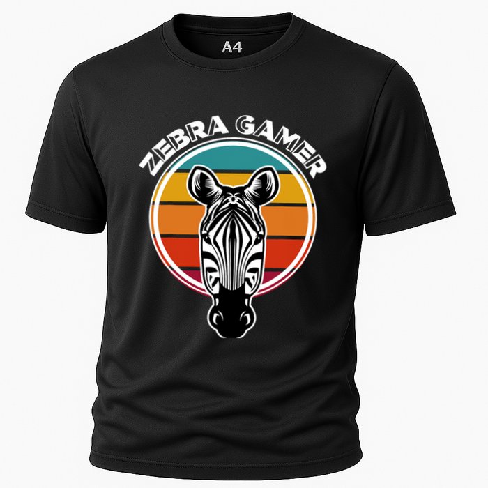 Zebra Gamer Gaming Graphic Design For Gamer Cooling Performance Crew T-Shirt