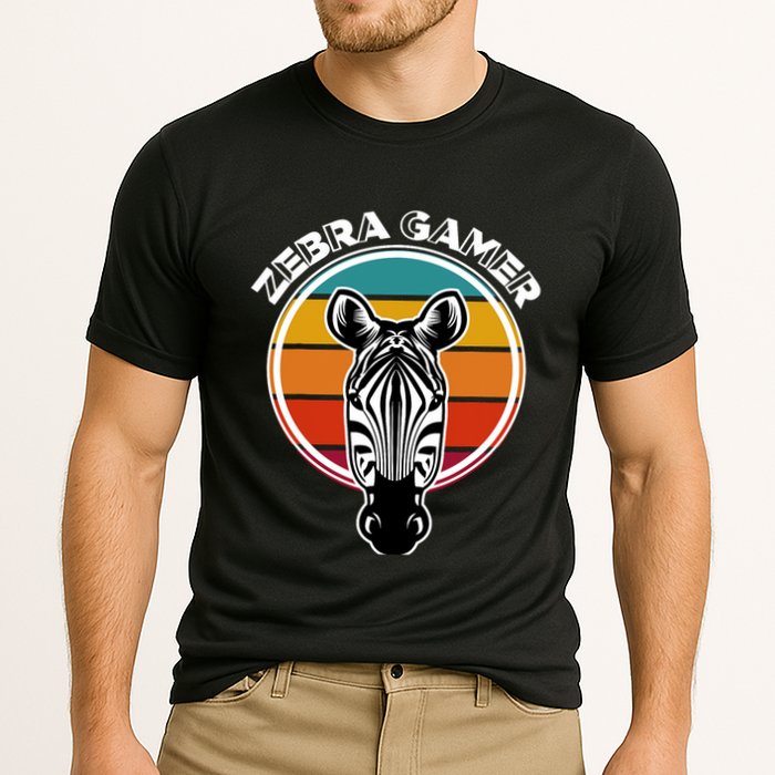 Zebra Gamer Gaming Graphic Design For Gamer Cooling Performance Crew T-Shirt