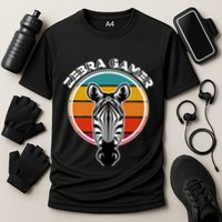 Zebra Gamer Gaming Graphic Design For Gamer Cooling Performance Crew T-Shirt