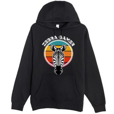 Zebra Gamer Gaming Graphic Design For Gamer Premium Pullover Hoodie