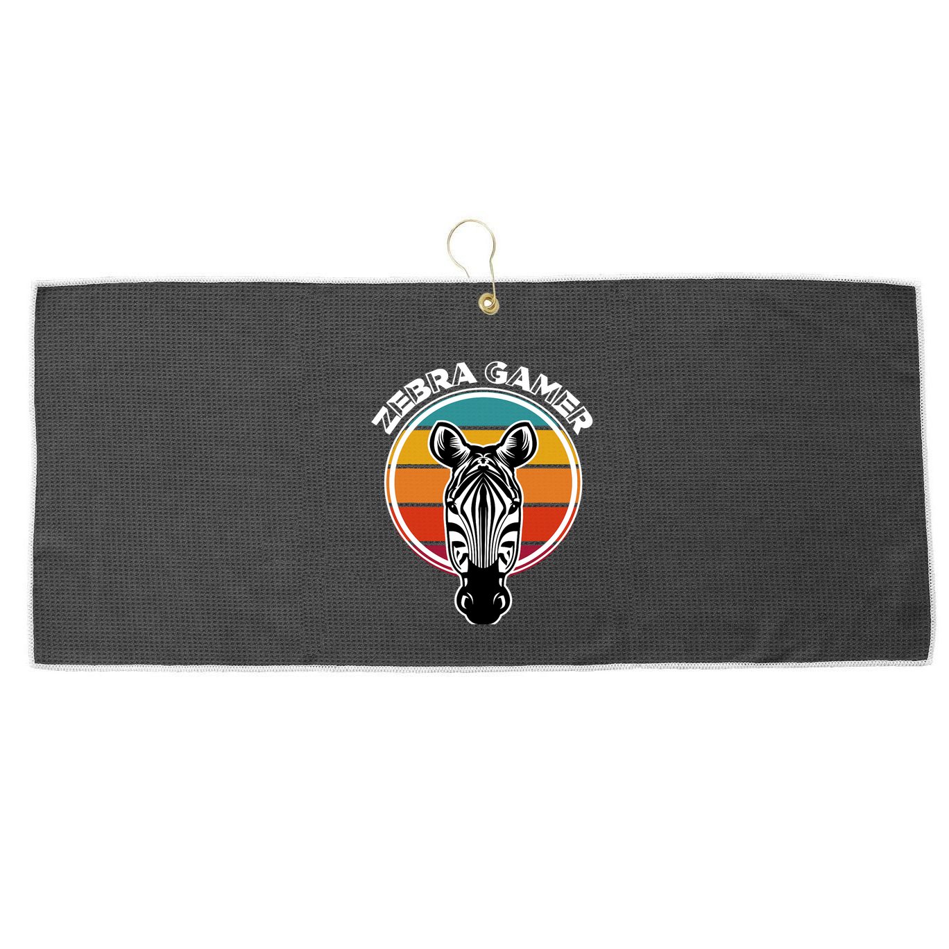 Zebra Gamer Gaming Graphic Design For Gamer Large Microfiber Waffle Golf Towel