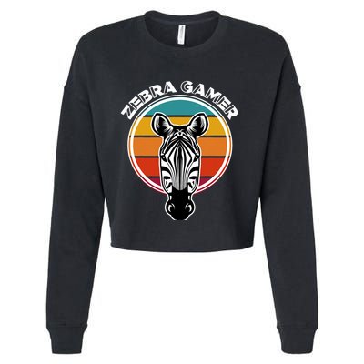 Zebra Gamer Gaming Graphic Design For Gamer Cropped Pullover Crew