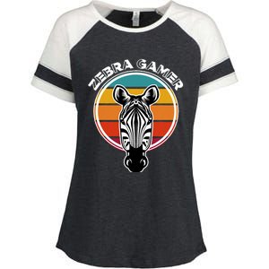 Zebra Gamer Gaming Graphic Design For Gamer Enza Ladies Jersey Colorblock Tee