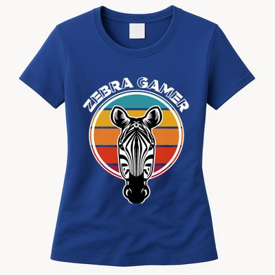 Zebra Gamer Gaming Graphic Design For Gamer Womens T-Shirt