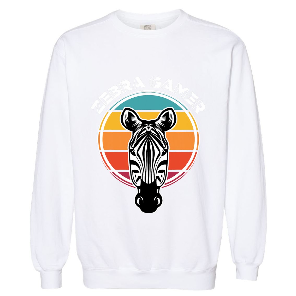 Zebra Gamer Gaming Graphic Design For Gamer Garment-Dyed Sweatshirt