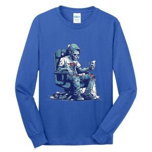 Zombie Gamer Halloween Costume Gaming Videogame Controller Cool Gift Tall Long Sleeve T-Shirt