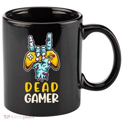 Zombie Gamer Halloween Video Game Skeleton Dia De Muertos Funny Gift 11oz C Handle Ceramic Mug