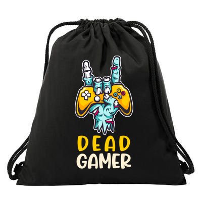 Zombie Gamer Halloween Video Game Skeleton Dia De Muertos Funny Gift Drawstring Bag