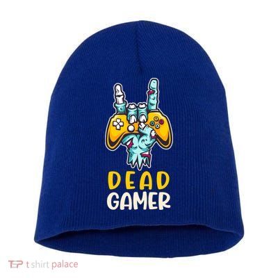 Zombie Gamer Halloween Video Game Skeleton Dia De Muertos Funny Gift Short Acrylic Beanie