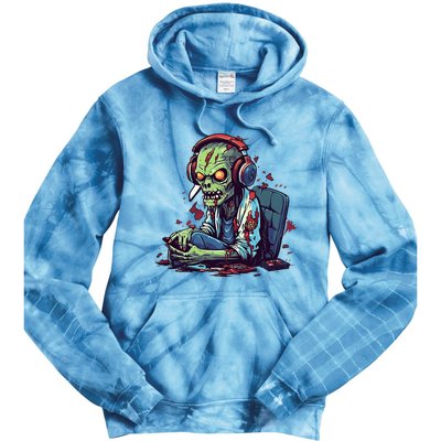 Zombie Gamer Halloween Costume Gaming Video Game Controller Tie Dye Hoodie