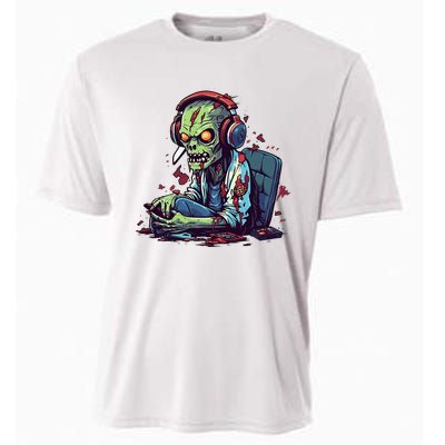 Zombie Gamer Halloween Costume Gaming Video Game Controller Cooling Performance Crew T-Shirt