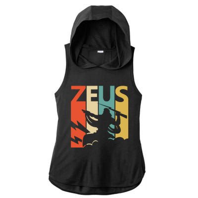 Zeus God Of Thunder Greek Mythology Gift Ladies PosiCharge Tri-Blend Wicking Draft Hoodie Tank