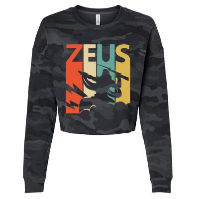 Zeus God Of Thunder Greek Mythology Gift Cropped Pullover Crew