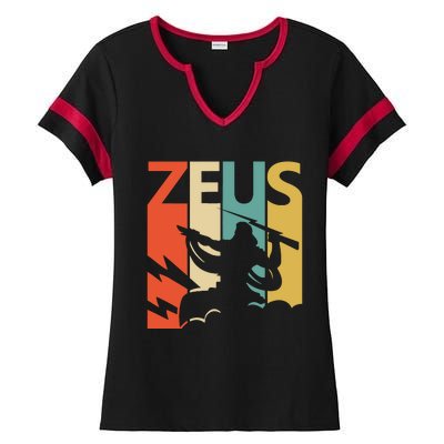 Zeus God Of Thunder Greek Mythology Gift Ladies Halftime Notch Neck Tee