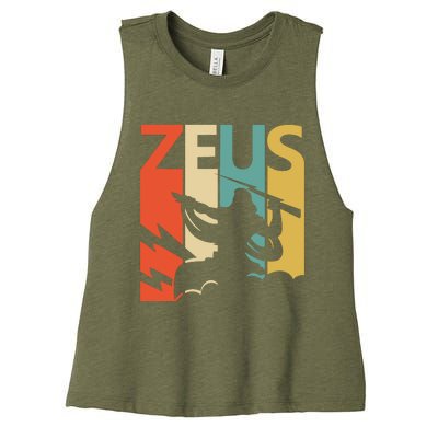 Zeus God Of Thunder Greek Mythology Gift Women's Racerback Cropped Tank