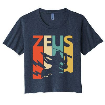 Zeus God Of Thunder Greek Mythology Gift Women's Crop Top Tee