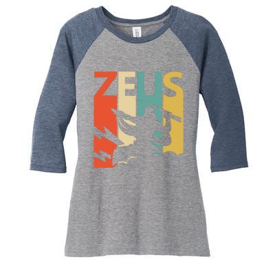 Zeus God Of Thunder Greek Mythology Gift Women's Tri-Blend 3/4-Sleeve Raglan Shirt