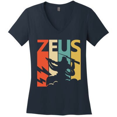 Zeus God Of Thunder Greek Mythology Gift Women's V-Neck T-Shirt