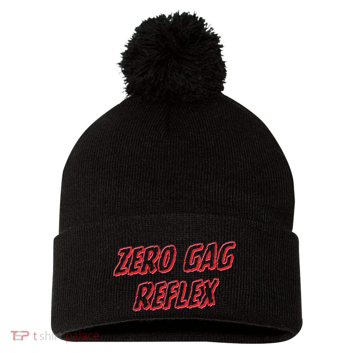 Zero Gag Reflex Meme Funny Bachelorette Party Pom Pom 12in Knit Beanie