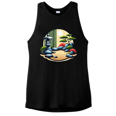 Zen Garden Tranquility Graphic S26 Ladies PosiCharge Tri-Blend Wicking Tank