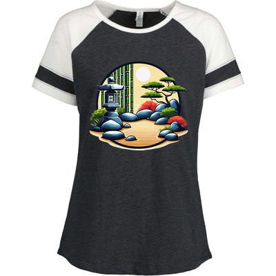 Zen Garden Tranquility Graphic S26 Enza Ladies Jersey Colorblock Tee