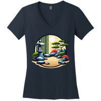 Zen Garden Tranquility Graphic S26 Women's V-Neck T-Shirt