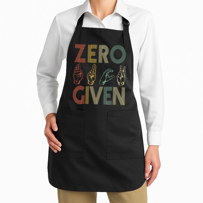 Zero Given Vintage 0 Fucks Given Sign Language Apron