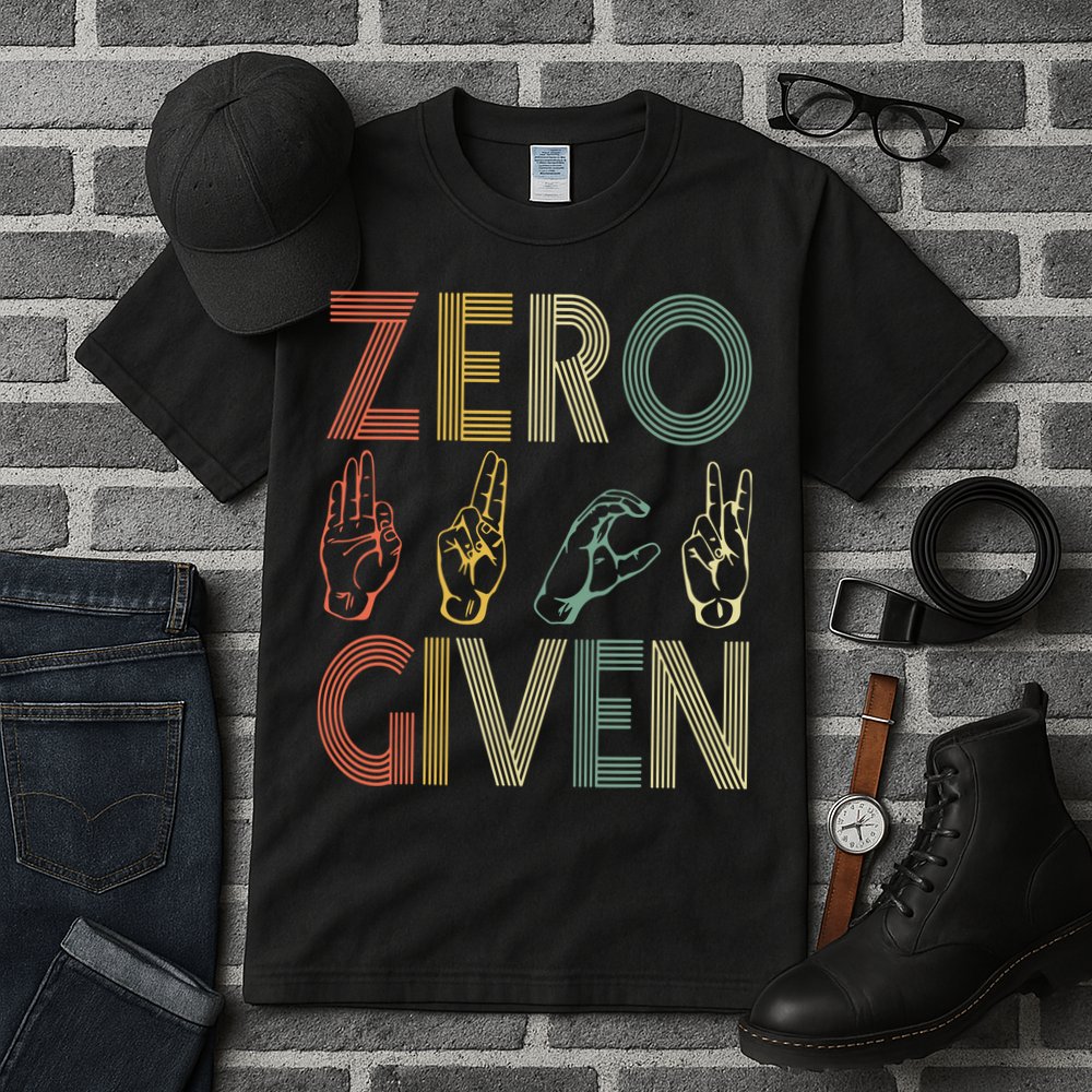 Zero Given Vintage 0 Fucks Given Sign Language Tall T-Shirt