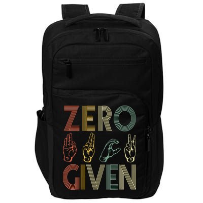 Zero Given Vintage 0 Fucks Given Sign Language Impact Tech Backpack