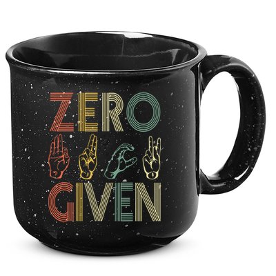 Zero Given Vintage 0 Fucks Given Sign Language 15oz Campfire Ceramic Mug