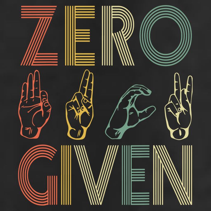 Zero Given Vintage 0 Fucks Given Sign Language Beanie