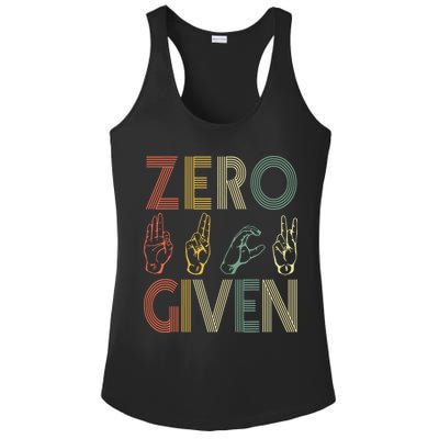 Zero Given Vintage 0 Fucks Given Sign Language Ladies PosiCharge Competitor Racerback Tank