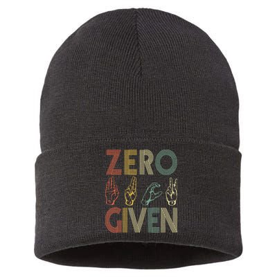 Zero Given Vintage 0 Fucks Given Sign Language Sustainable Knit Beanie