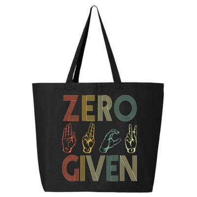 Zero Given Vintage 0 Fucks Given Sign Language 25L Jumbo Tote