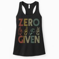 Zero Given Vintage 0 Fucks Given Sign Language Womens Tank Top