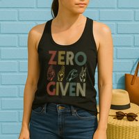 Zero Given Vintage 0 Fucks Given Sign Language Womens Tank Top