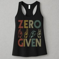 Zero Given Vintage 0 Fucks Given Sign Language Womens Tank Top