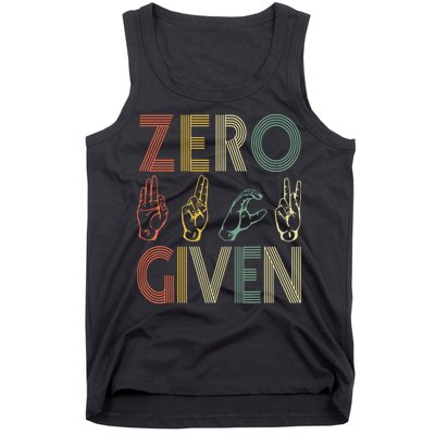 Zero Given Vintage 0 Fucks Given Sign Language Tank Top
