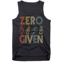 Zero Given Vintage 0 Fucks Given Sign Language Tank Top