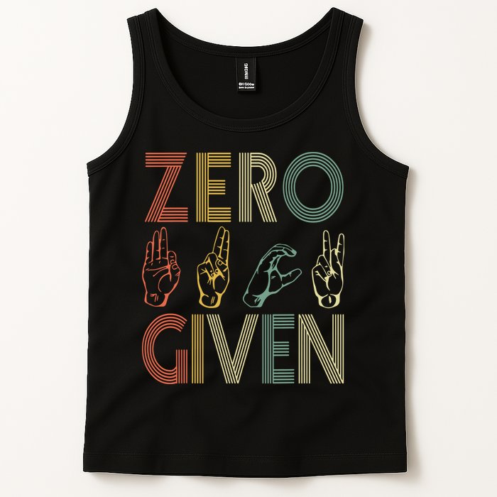 Zero Given Vintage 0 Fucks Given Sign Language Tank Top