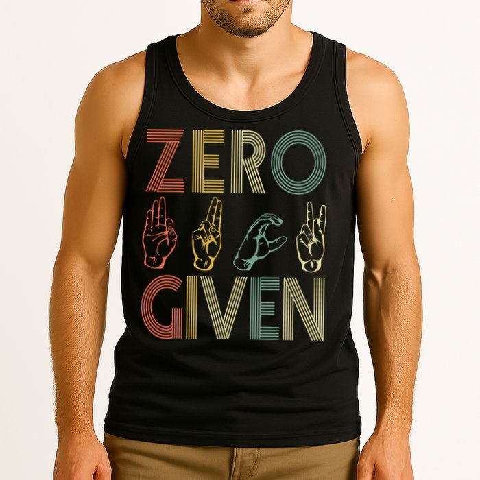 Zero Given Vintage 0 Fucks Given Sign Language Tank Top