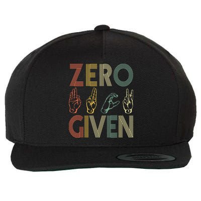 Zero Given Vintage 0 Fucks Given Sign Language Wool Snapback Cap
