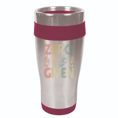 Zero Given Vintage 0 Fucks Given Sign Language 16oz Travel Tumbler