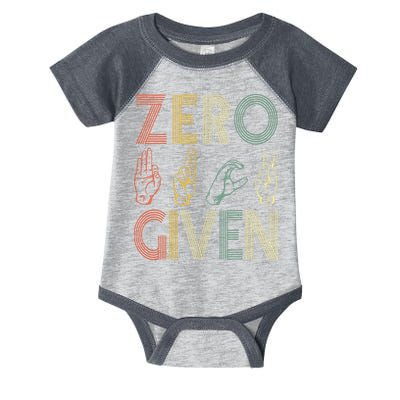 Zero Given Vintage 0 Fucks Given Sign Language Infant Baby Jersey Bodysuit