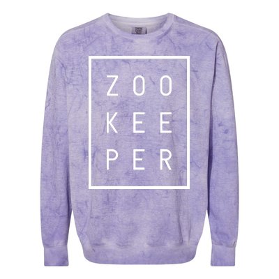 Zookeeper Gifts White Text Zoo Keeper Minimalist Colorblast Crewneck Sweatshirt